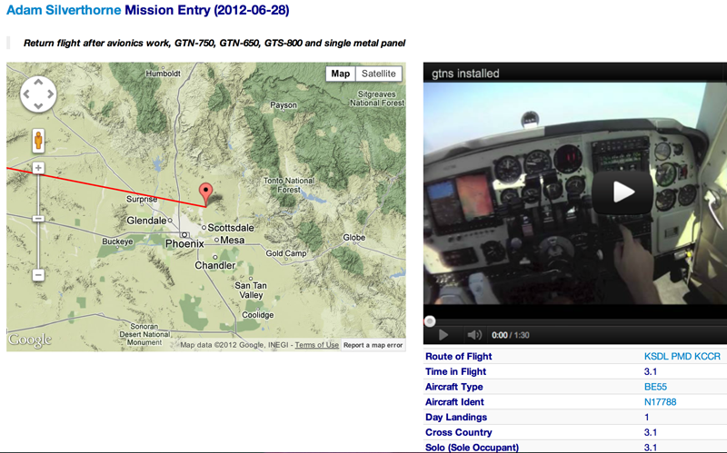 Screenshot flight detail